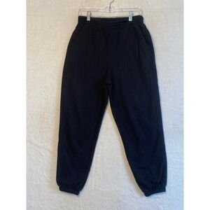 CALIA Black Jogger Sweatpants Elastic Waist Pockets Lounge Comfort Size M